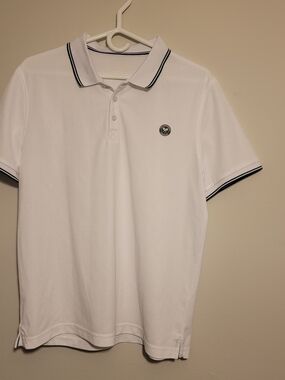 Wimbledon White Polo with Navy Trim